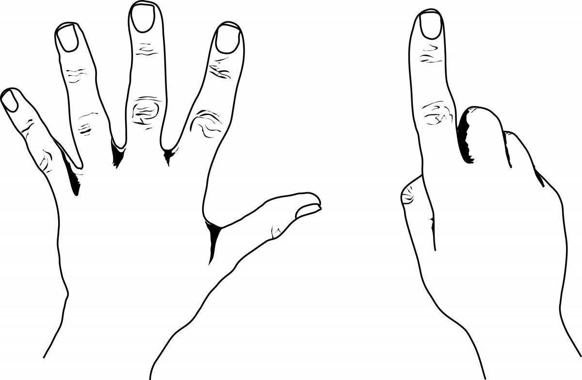 Левая рука темнее правой. Рука раскраска для детей. Трафарет кисти руки с ногтями. Контур руки с ногтями. Ладонь раскраска.