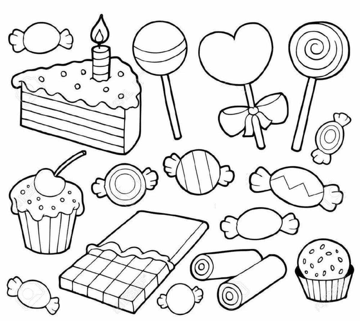 Live sweets coloring for children 6-7 years old
