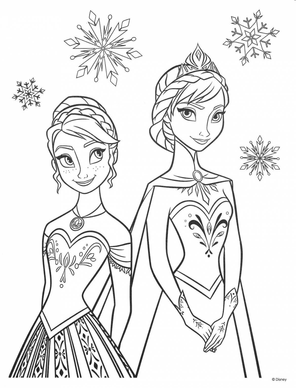 Beautiful snow queen coloring book for girls