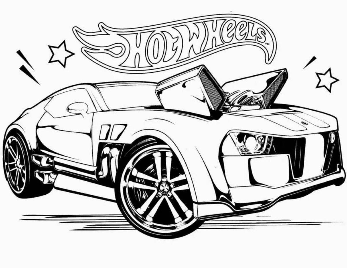 Fabulous coloring pages hot wheels for children 4-5 years old