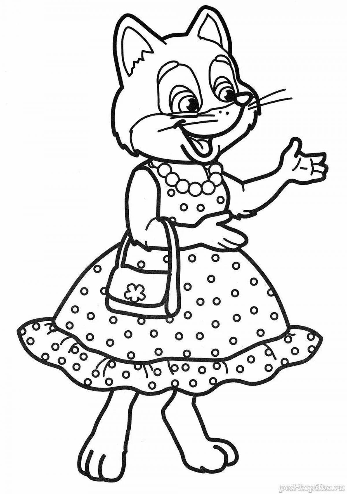Charming fox and rabbit coloring book