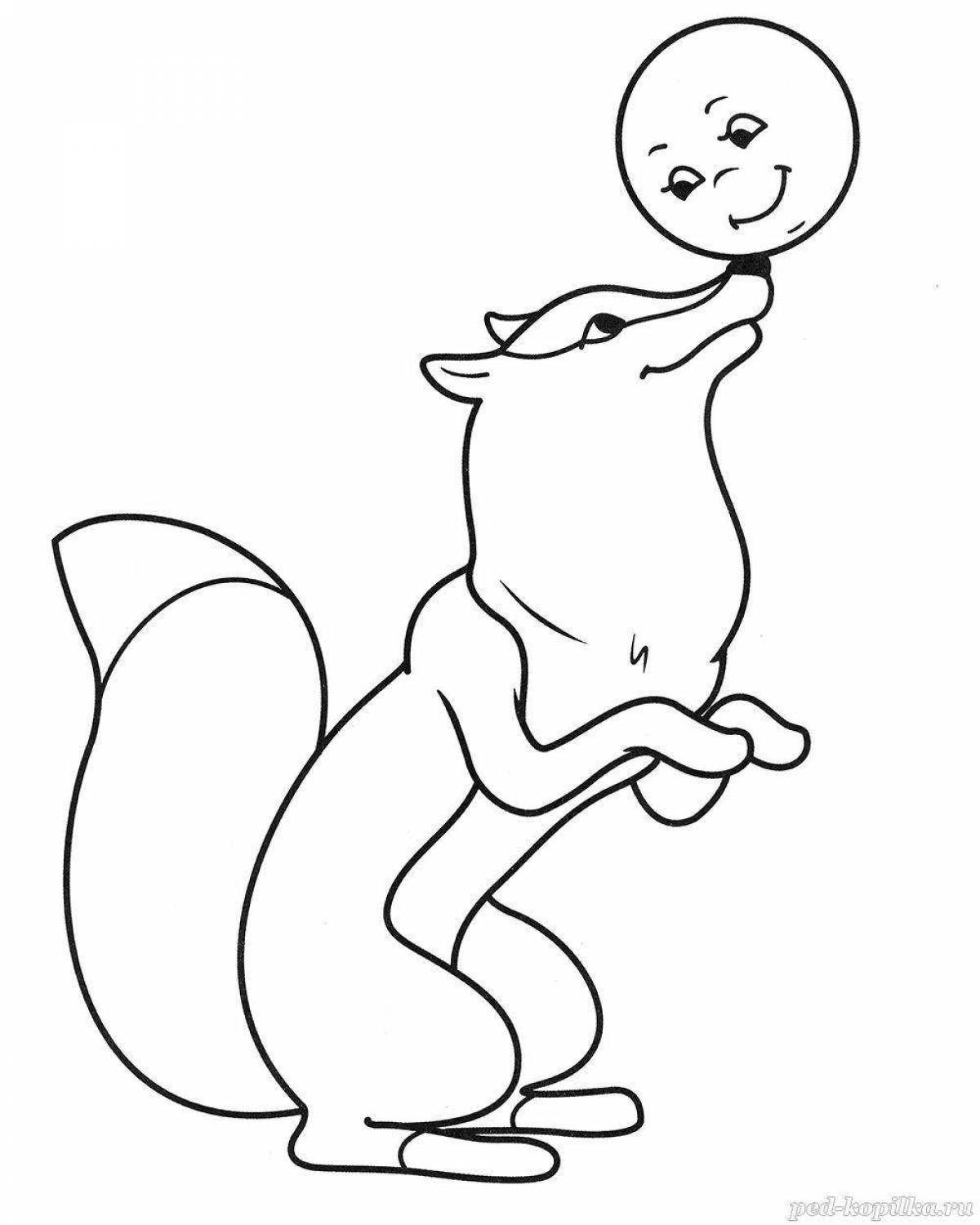 Animated fox and rabbit coloring page