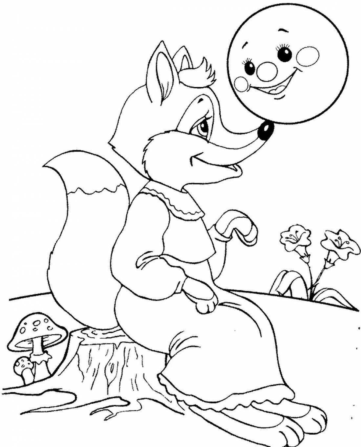 Adorable fox and rabbit coloring book