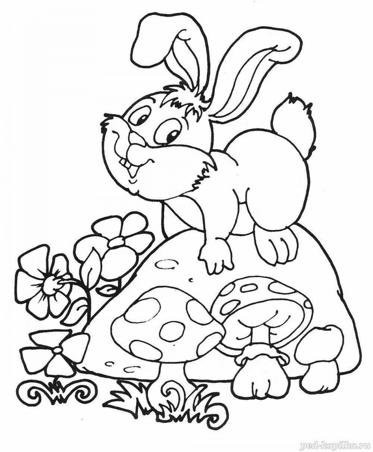 Веселая раскраска кролик