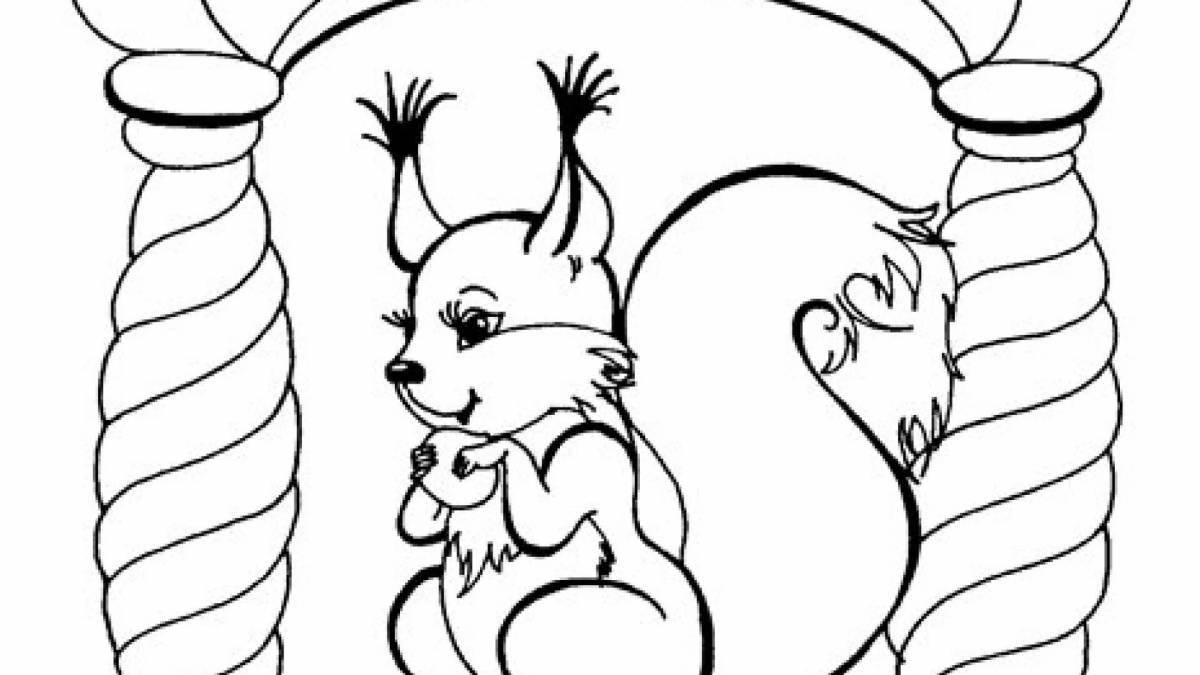Playful coloring book based on Pushkin's fairy tales in kindergarten