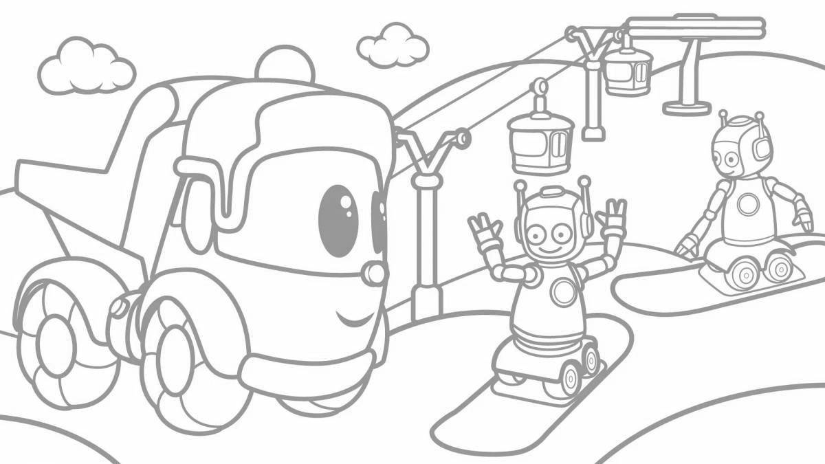 Fantastic lion truck coloring book for boys
