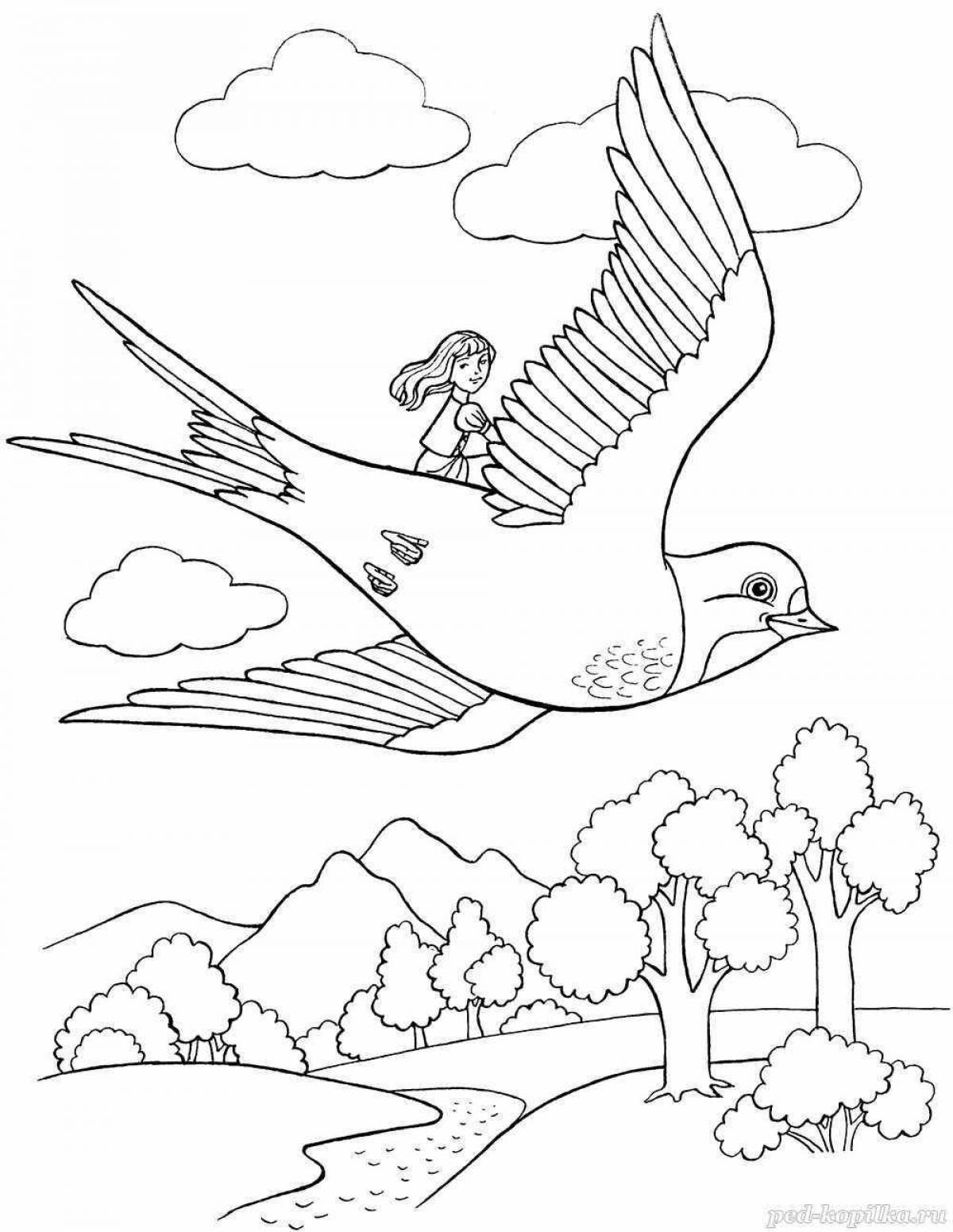 Great coloring book of migratory birds for kids