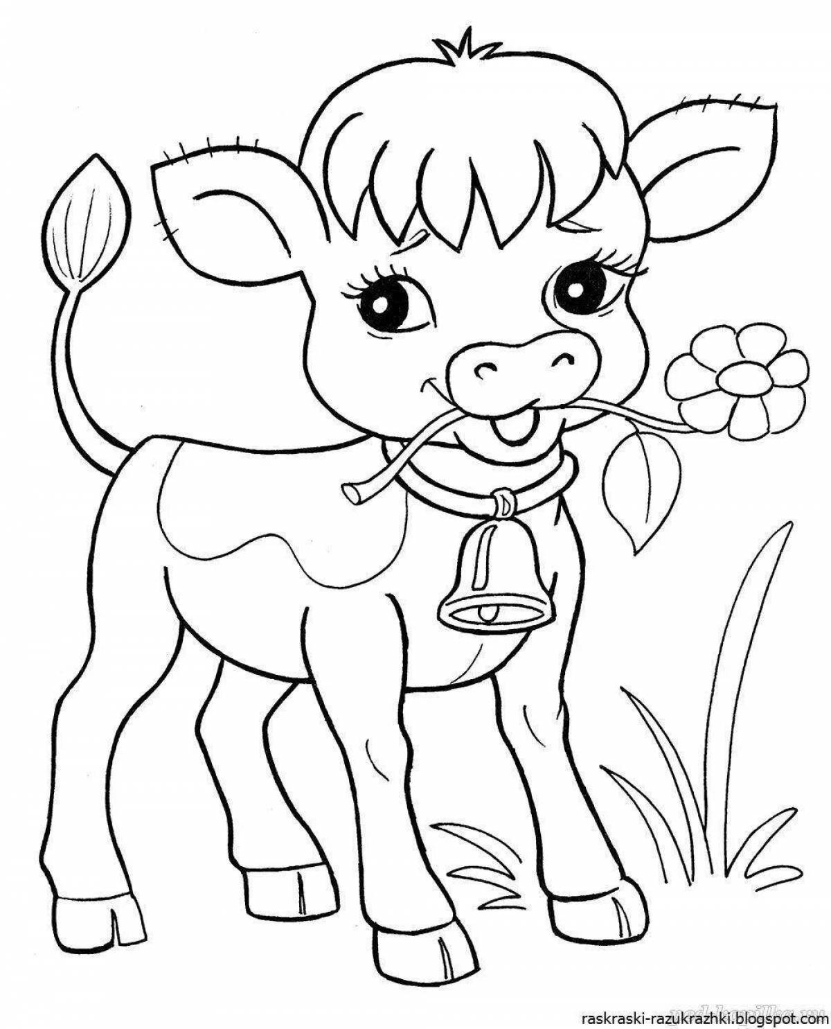 Innovative coloring book for children 5-6 years old for girls animals