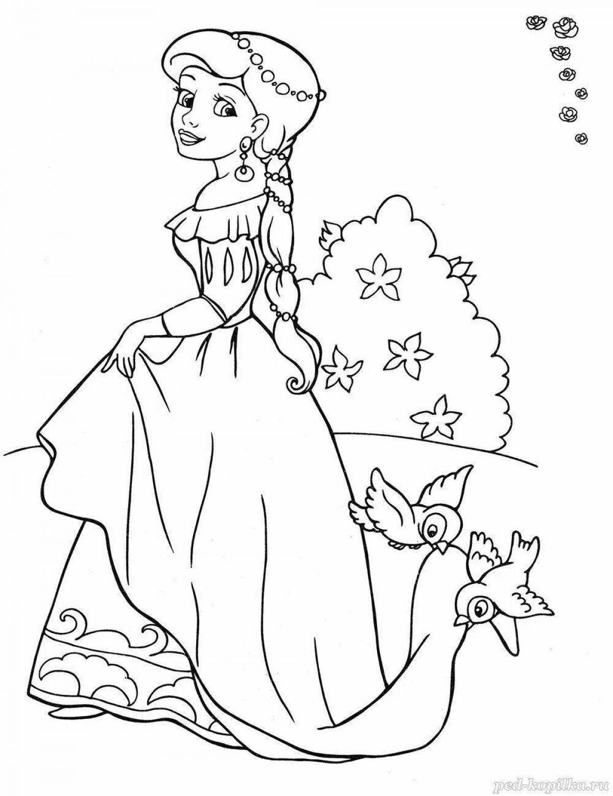 Charming coloring book for children 5-6 years old for girls princess