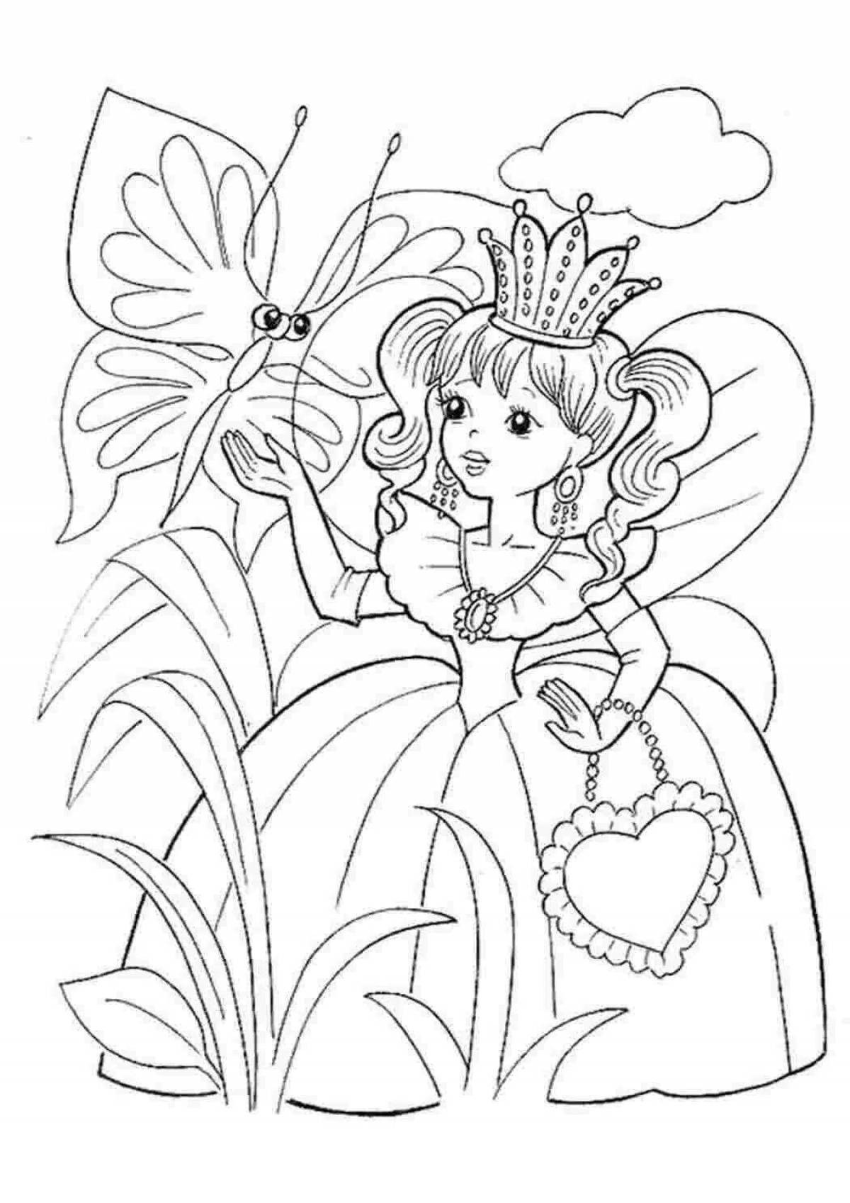 Beautiful coloring book for children 5-6 years old for girls princess