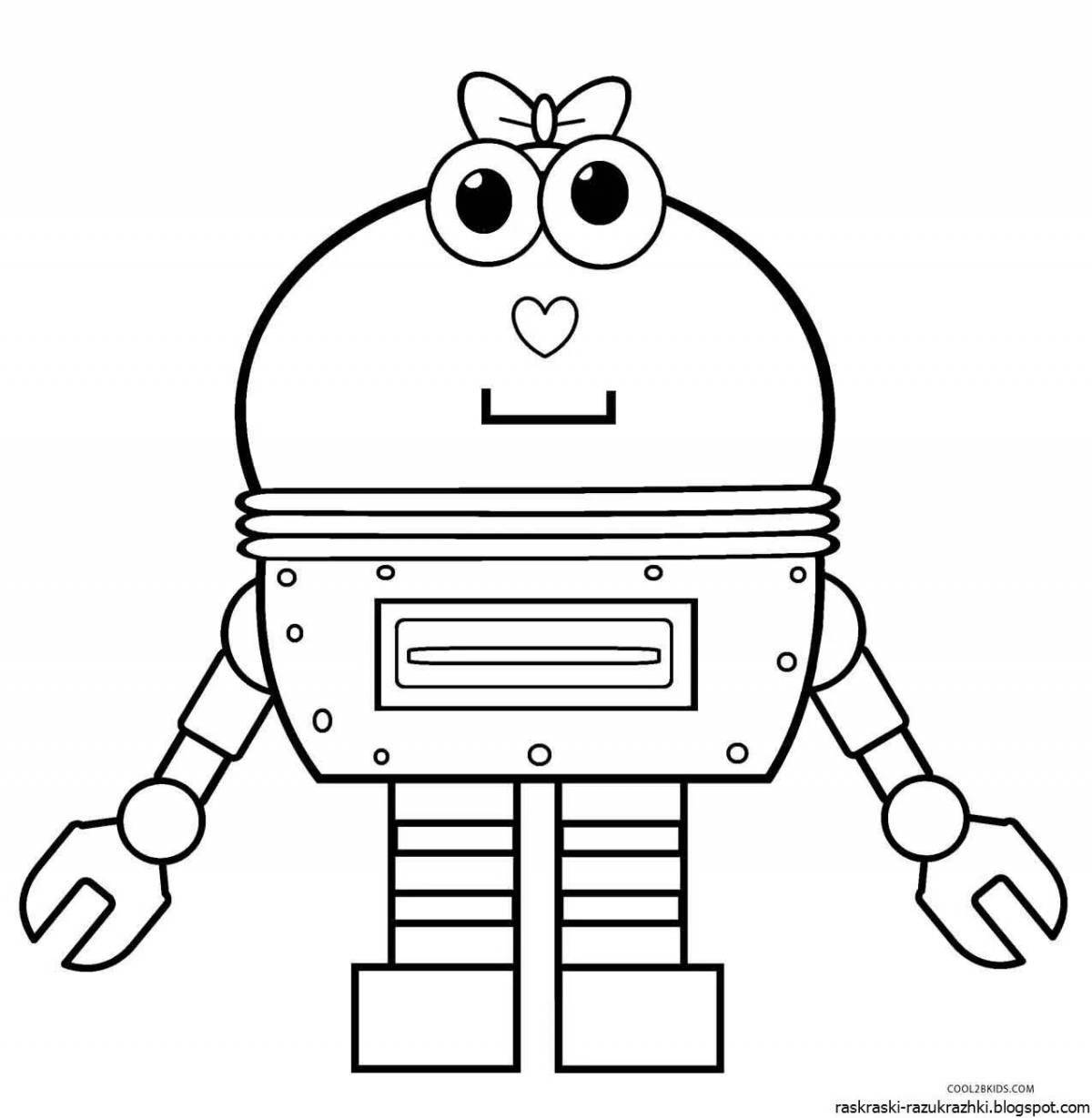 Coloring pages with playful robots for boys 5-6 years old