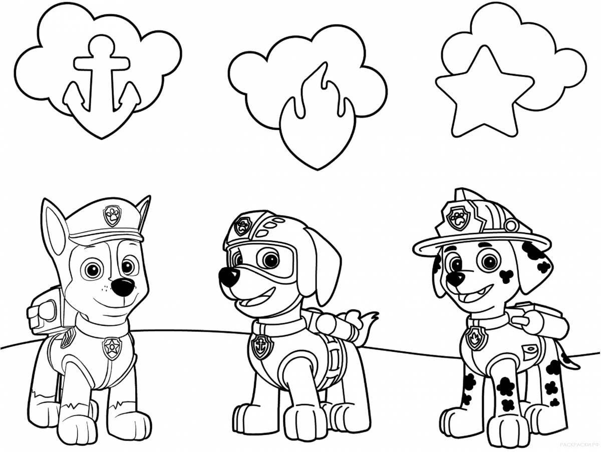 Очаровательная раскраска «щенячий патруль» для детей 5-6 лет