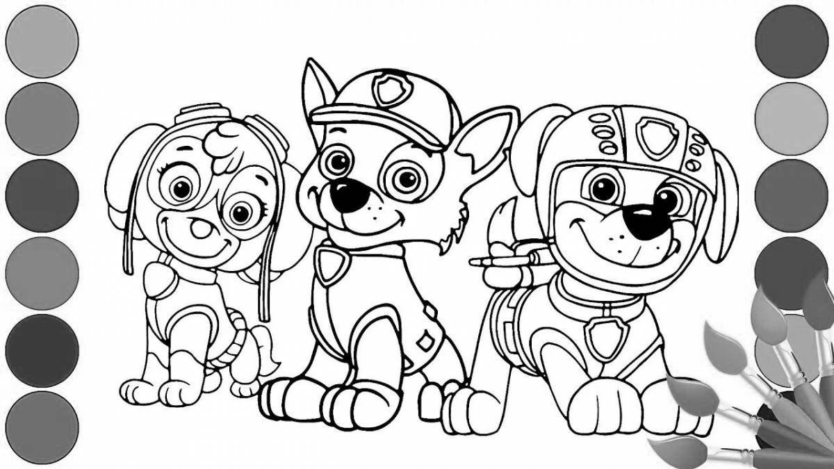 Colorful Paw Patrol Coloring Page for 5-6 year olds