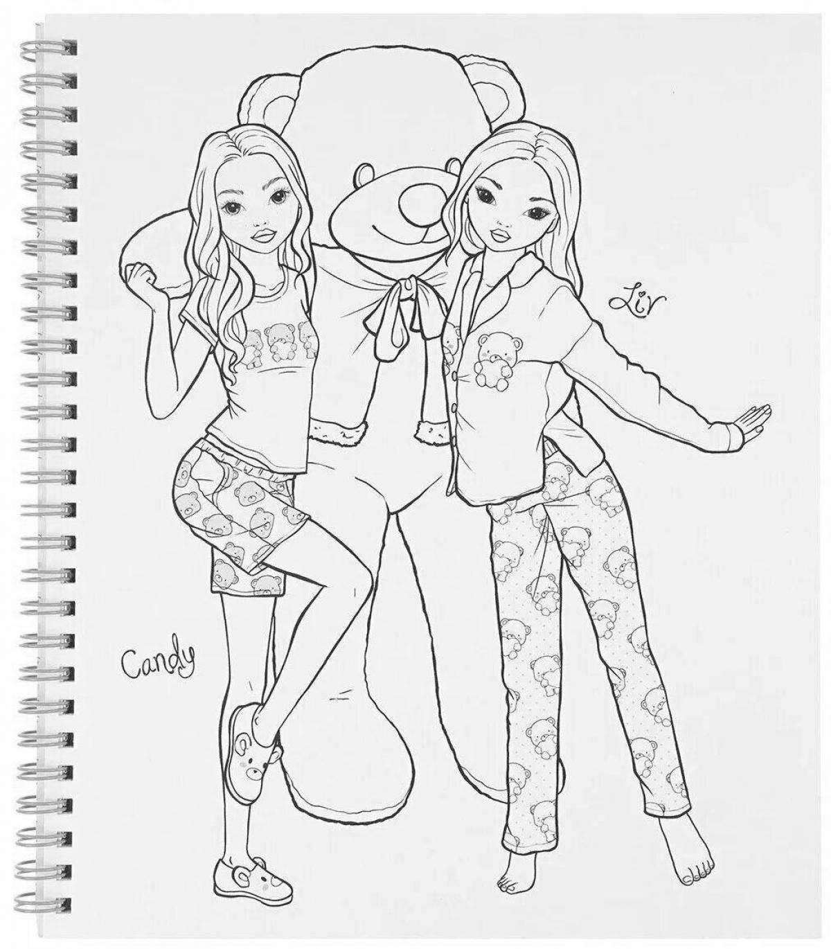 Radiant coloring page album for girls