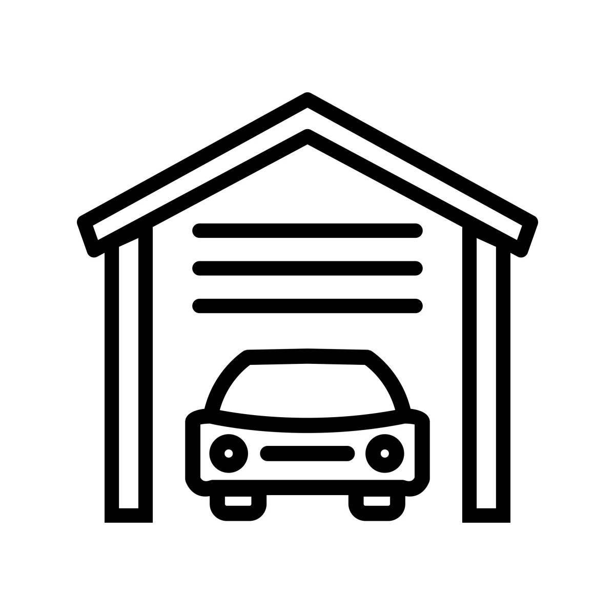 Colorful garage coloring page