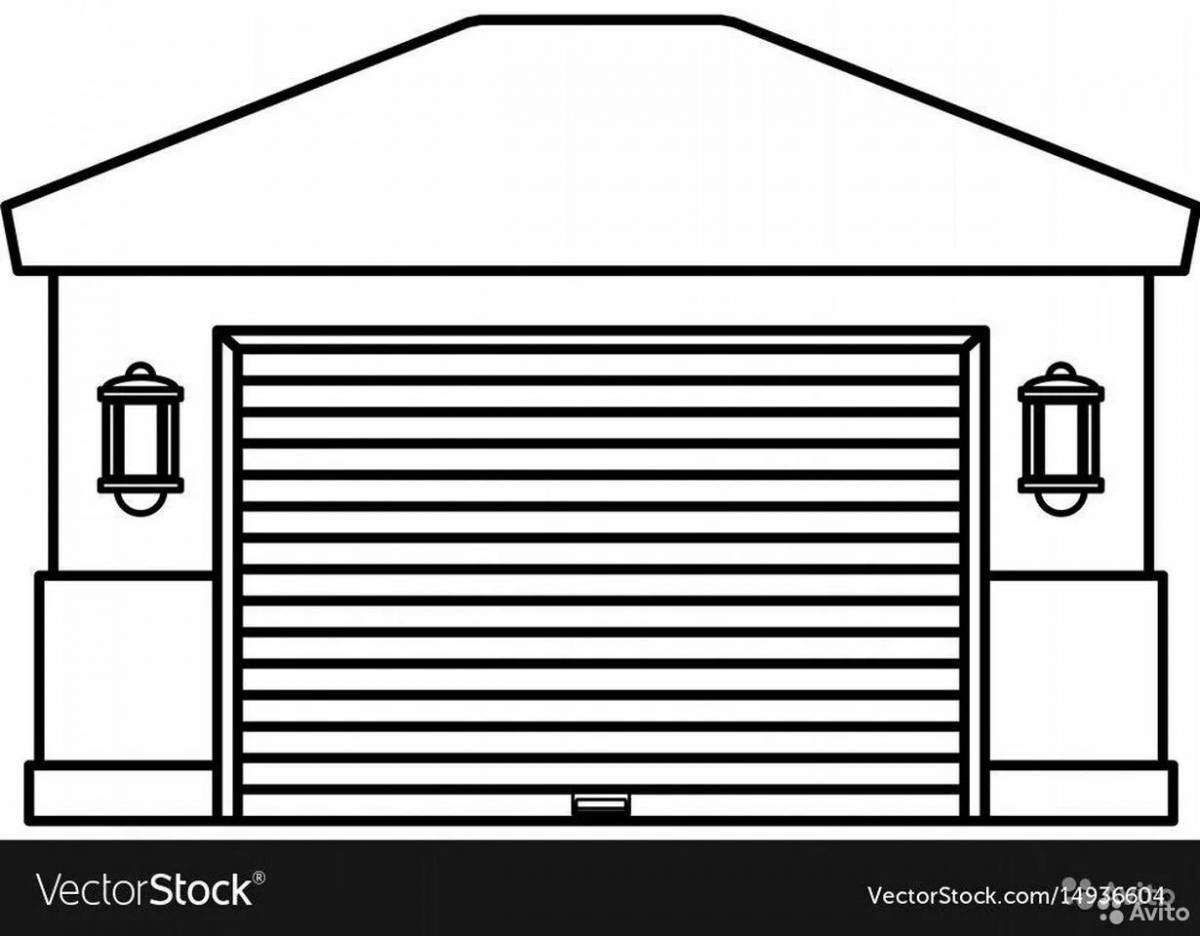 Vibrant garage coloring page
