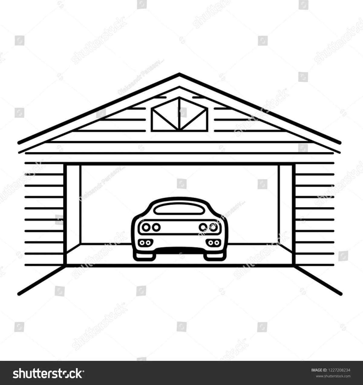 Animated garage coloring page