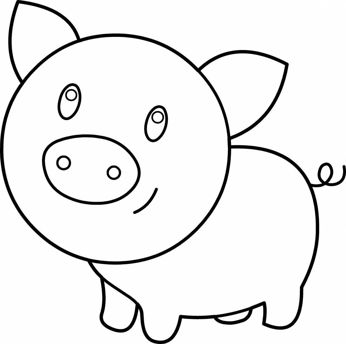 Инновационная раскраска свинья для детей