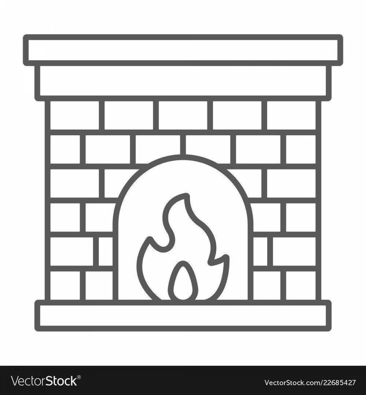 Coloring book magic fireplace for kids