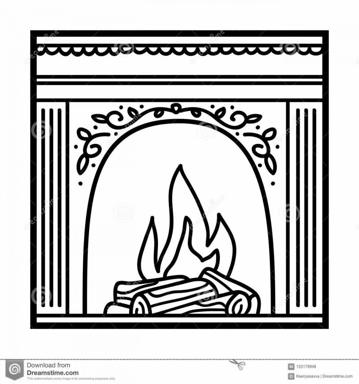 Amazing fireplace coloring book for kids