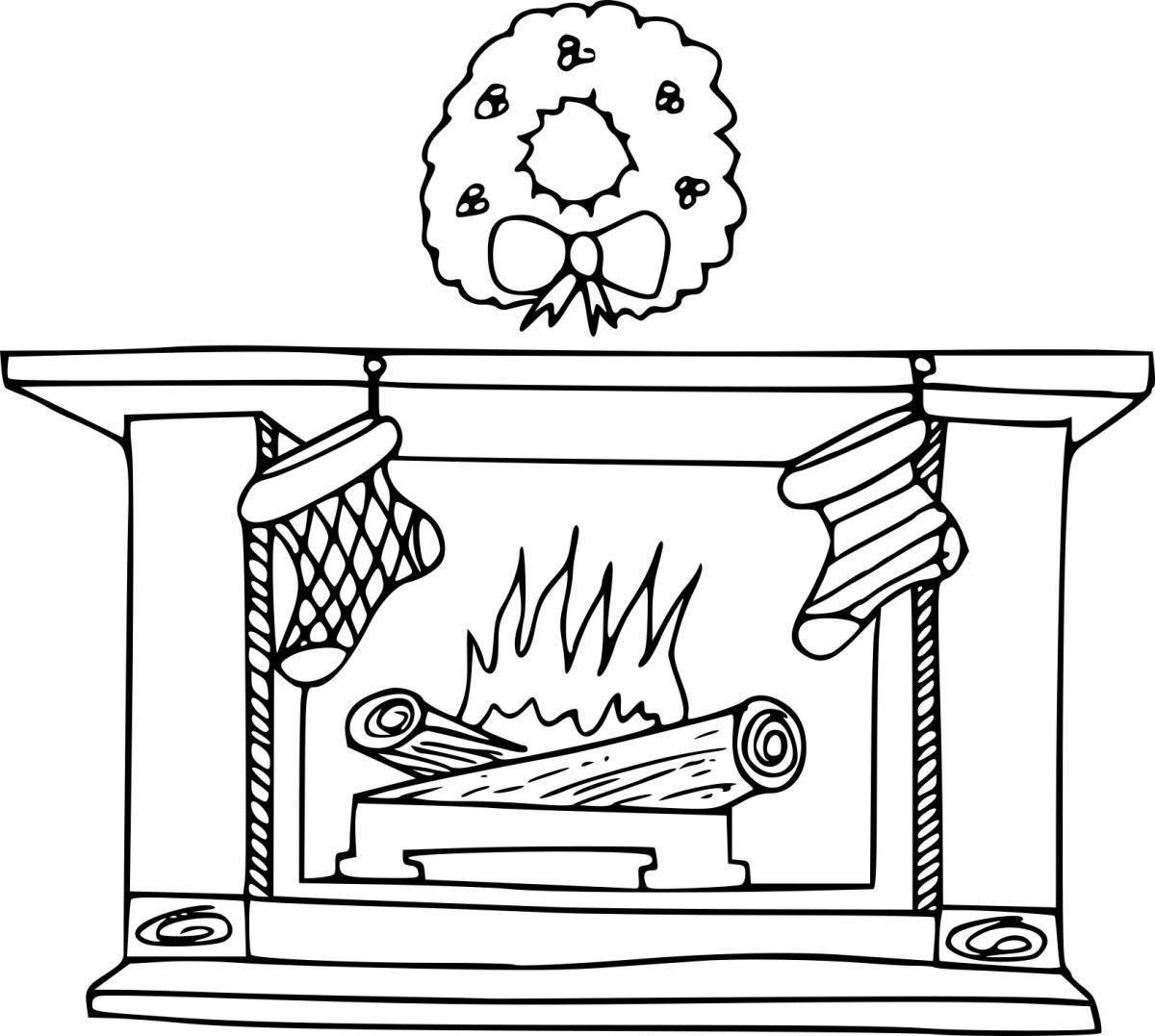 A fun fireplace coloring book for kids