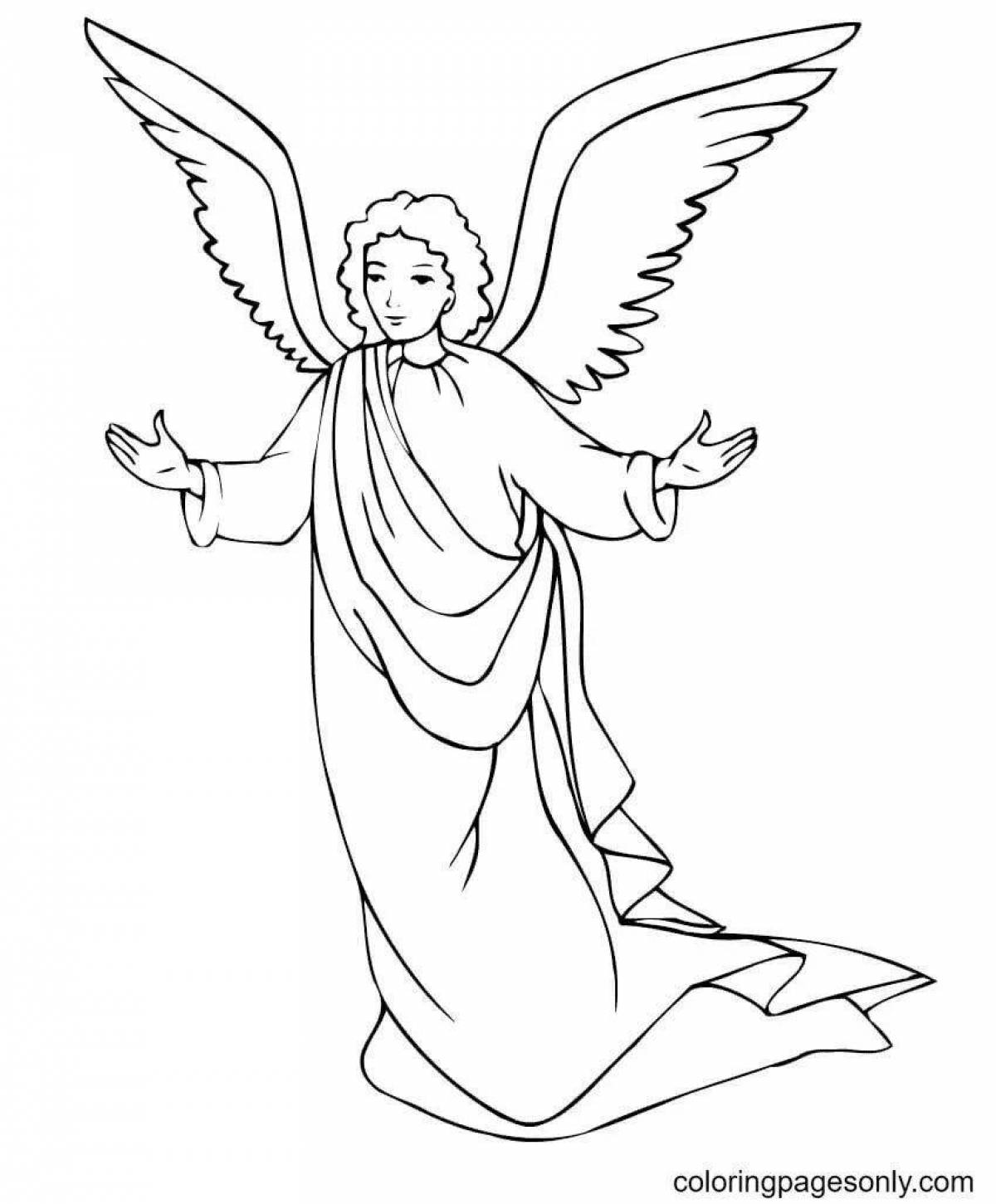 Joyful angel coloring for kids