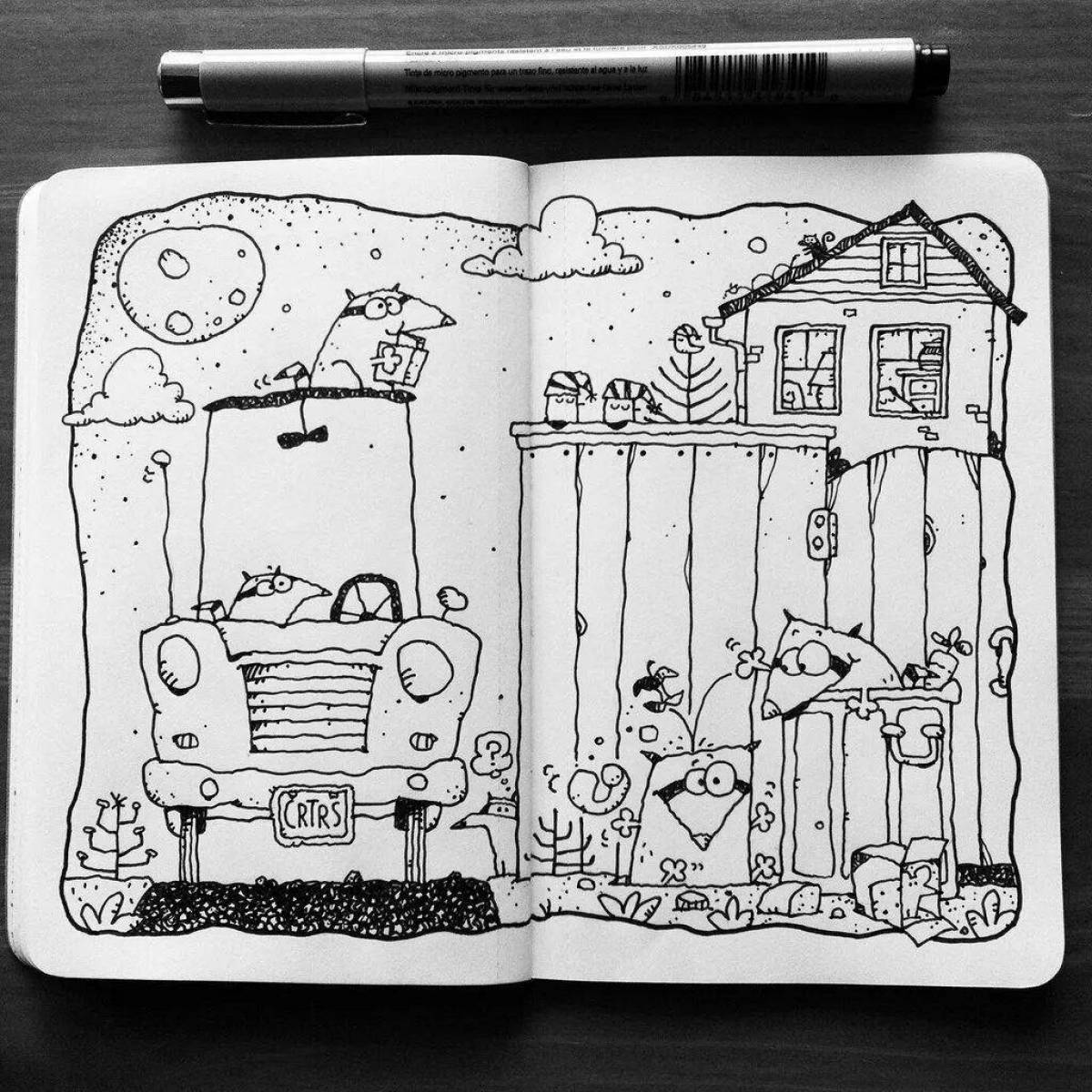 Красочные раскраски рисунки в альбоме