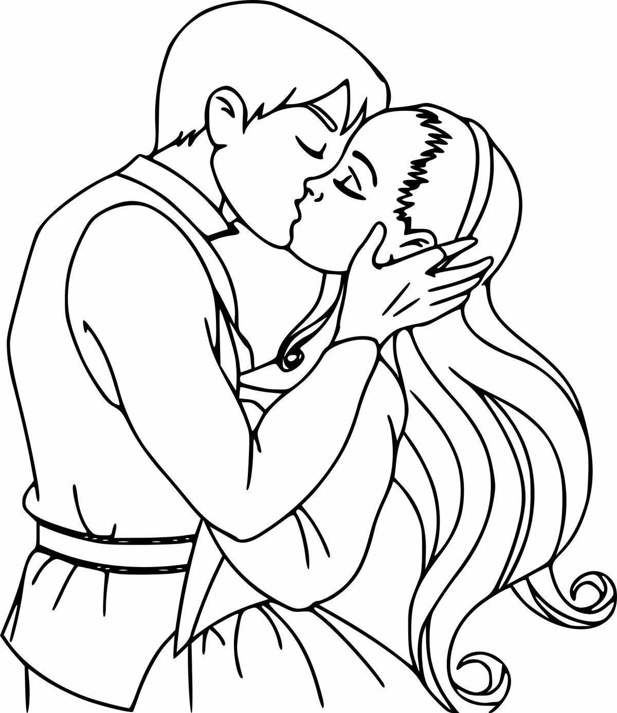 Adorable couple coloring pages