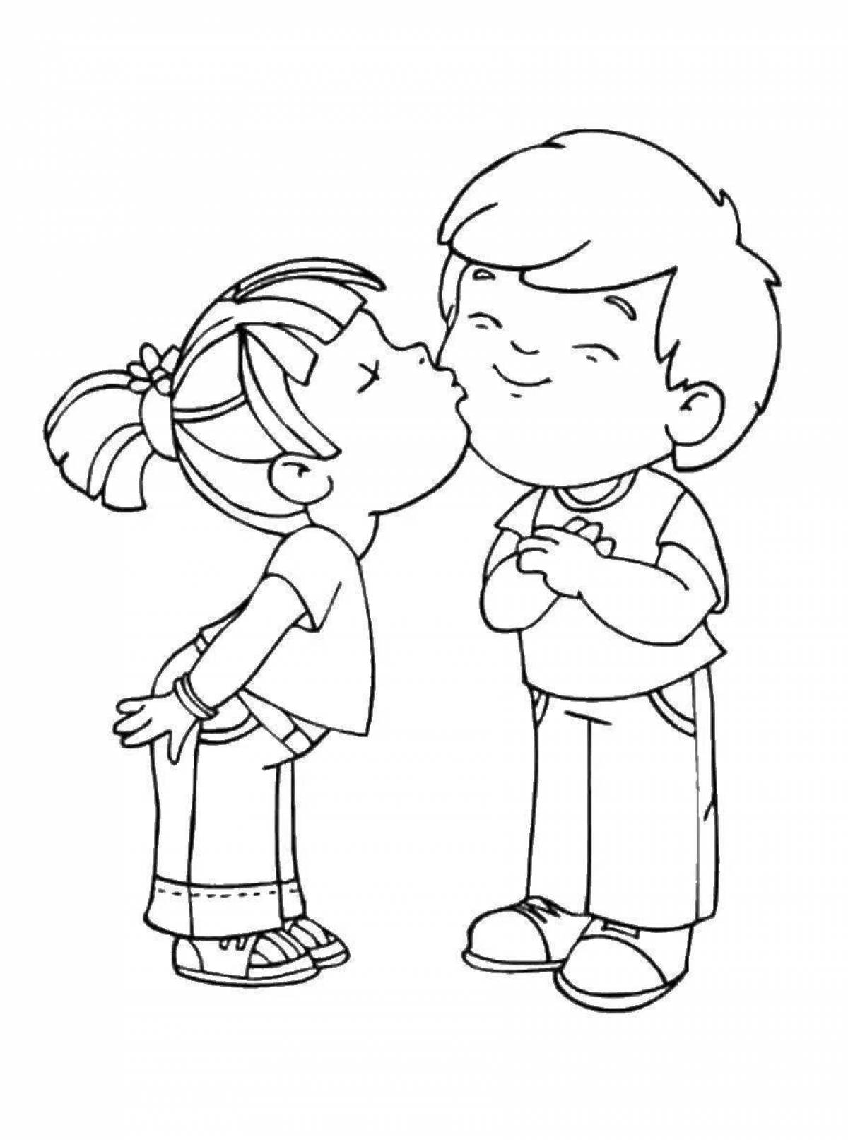 Joyful couple coloring pages