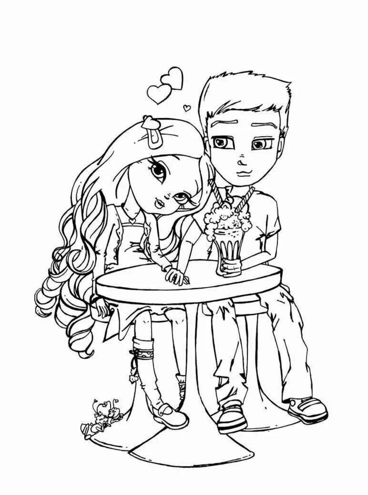 Lovely coloring pages for couples