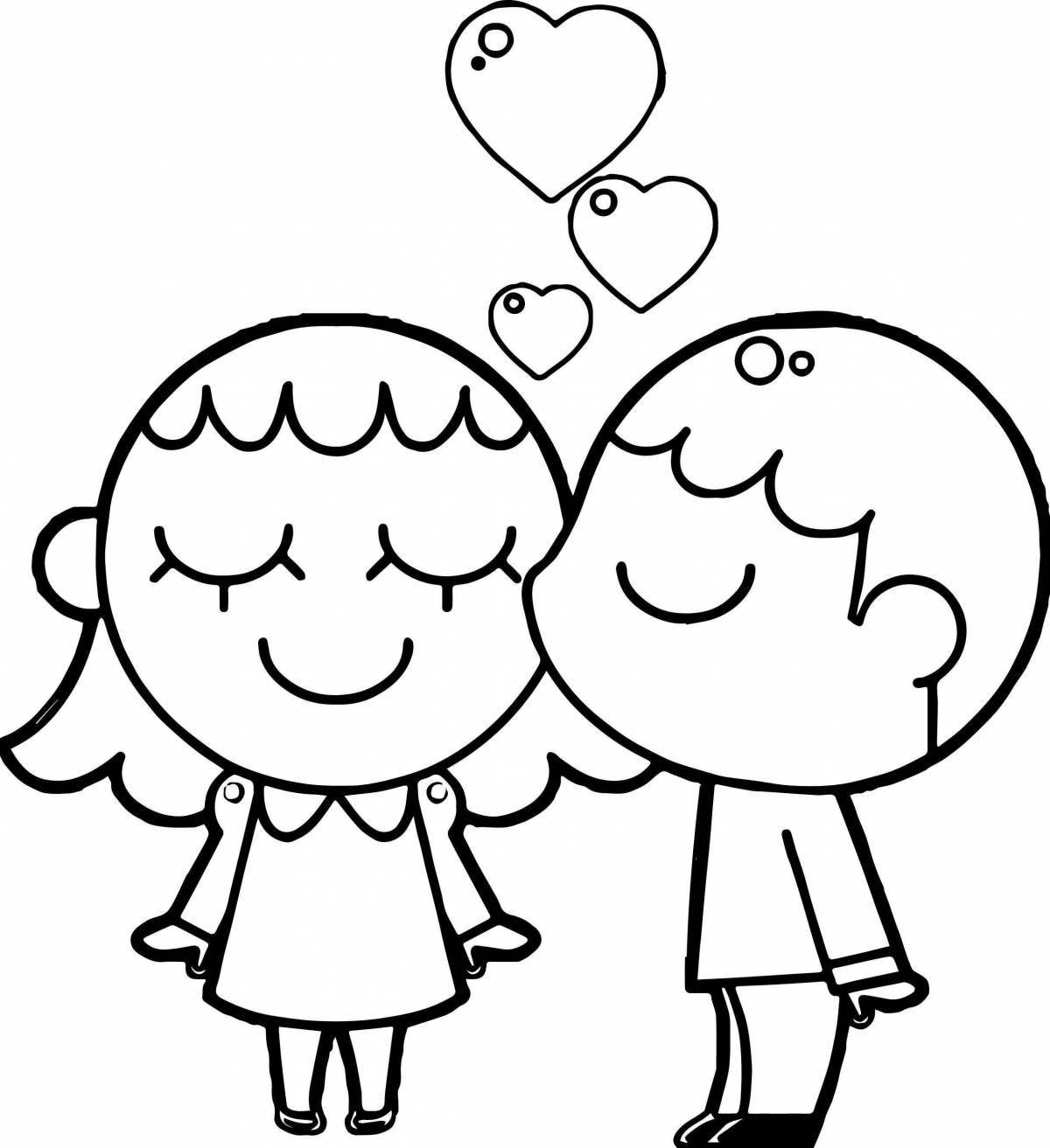 Dreamy couple coloring pages