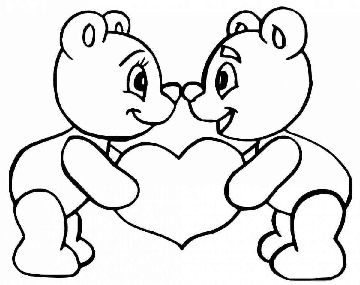Coquettish couple coloring pages