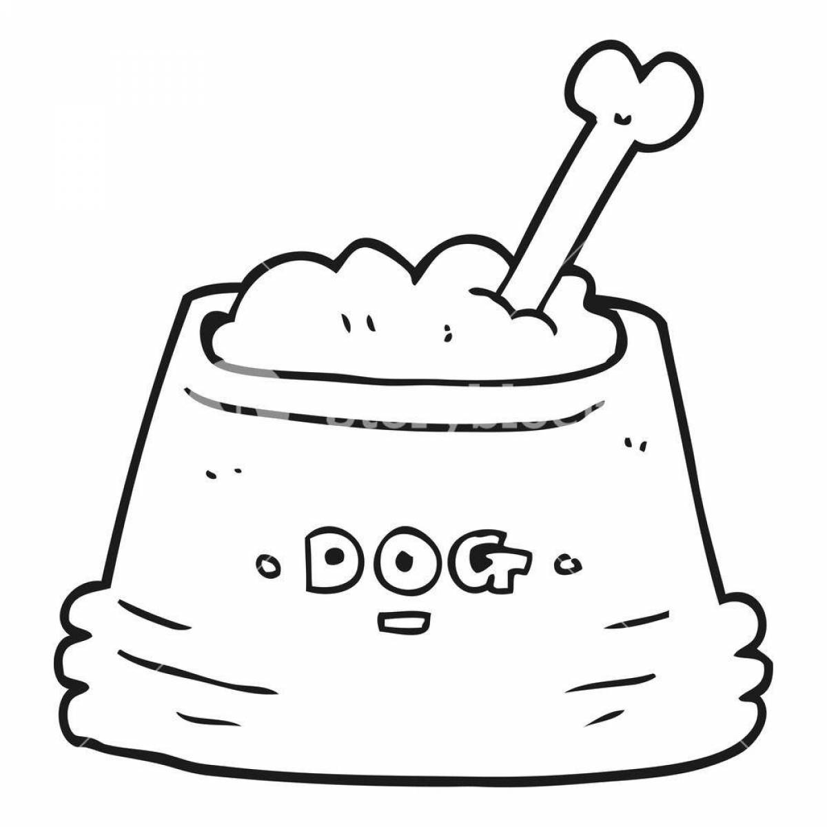 Photo Colorful dog food coloring page