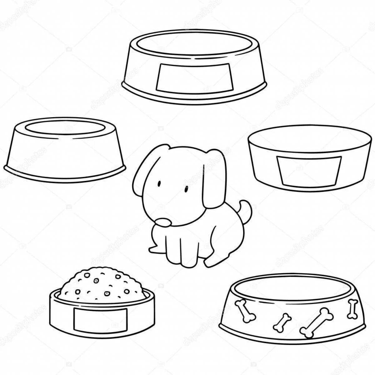 Bright dog food coloring page