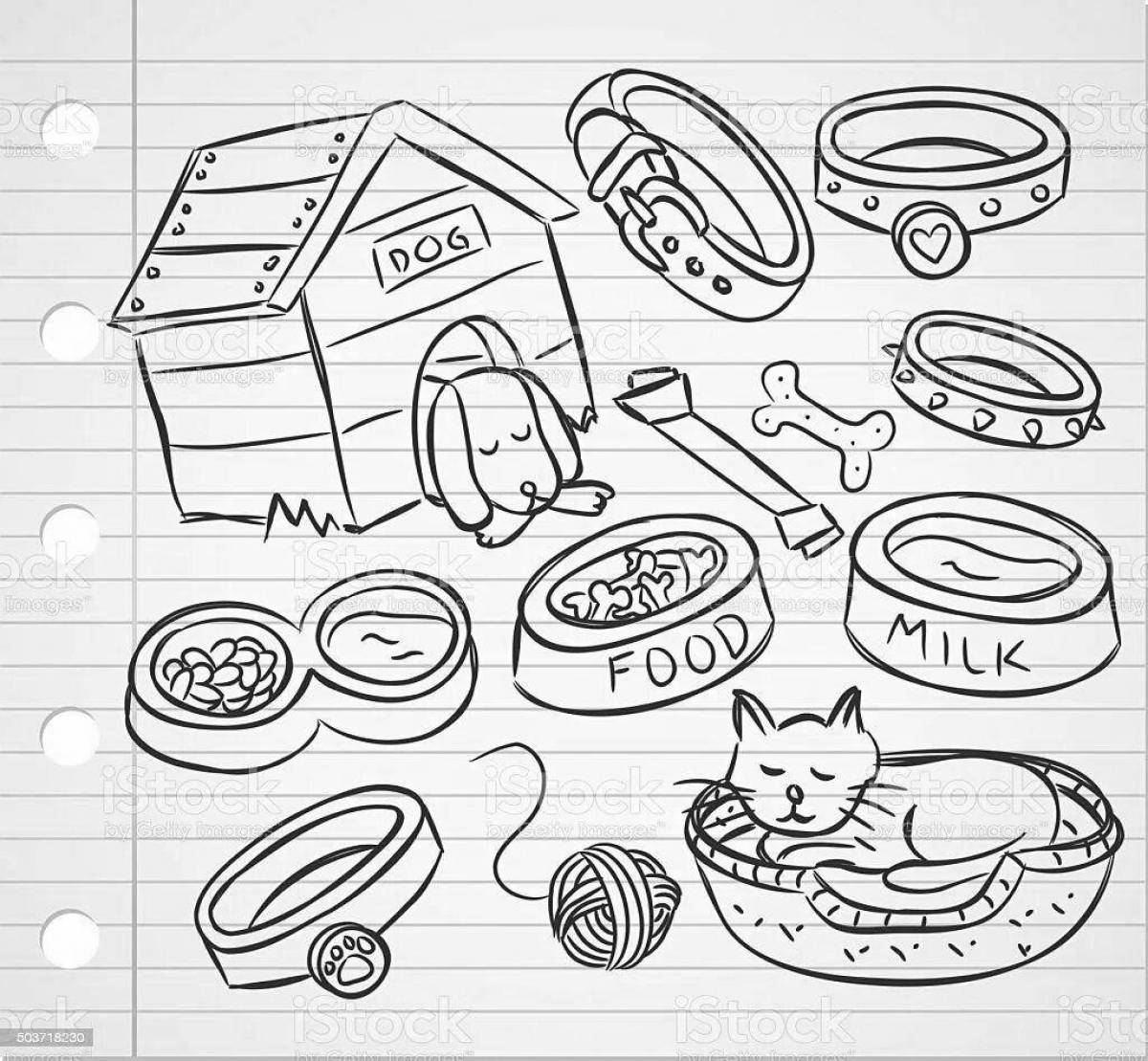 Live dog food coloring page