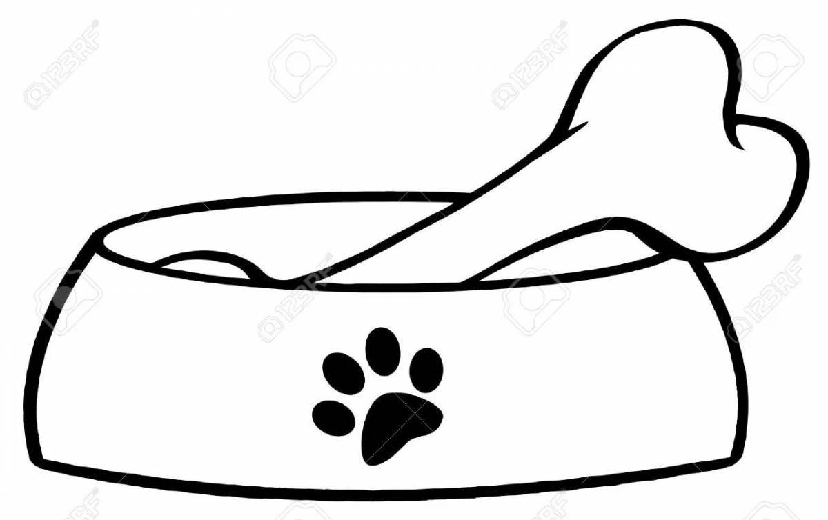 Colored dog food coloring page
