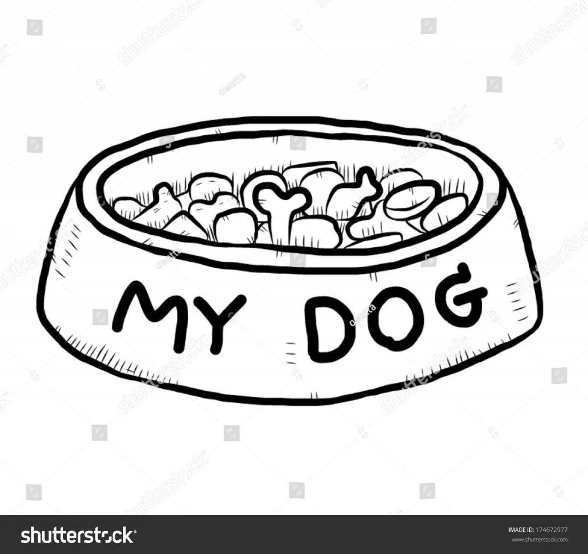 Живая картинка-раскраска собачьей еды