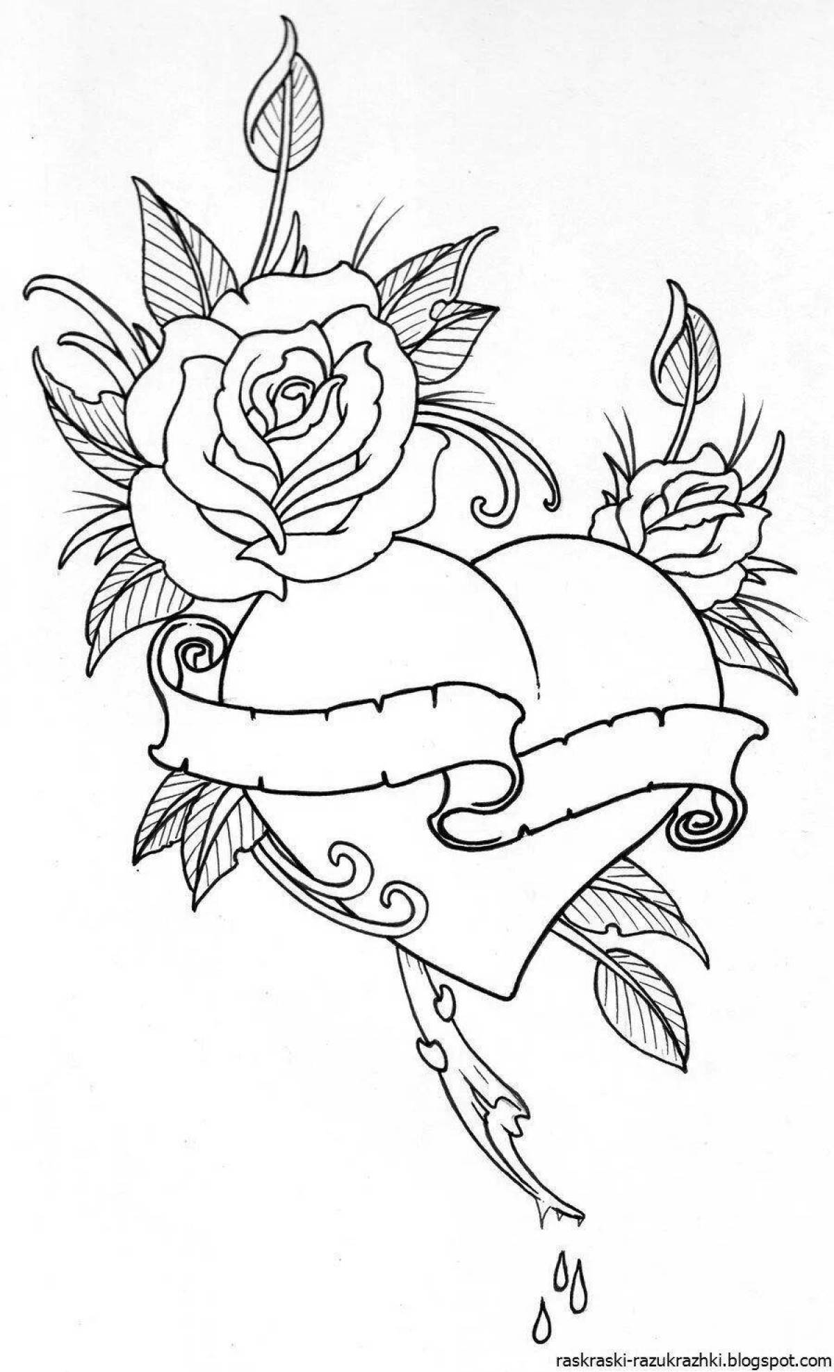 Fine tattoo coloring book for girls