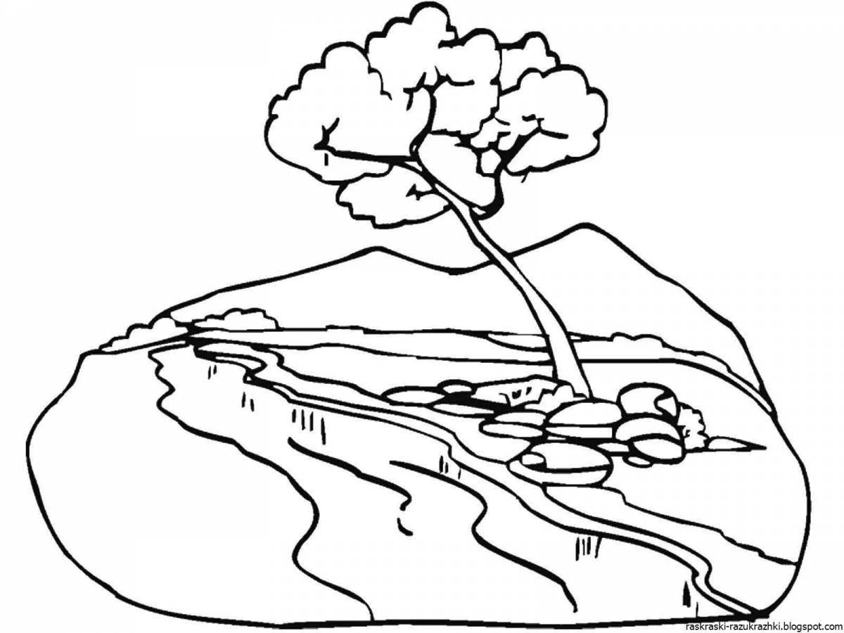 Playful river coloring page for kids