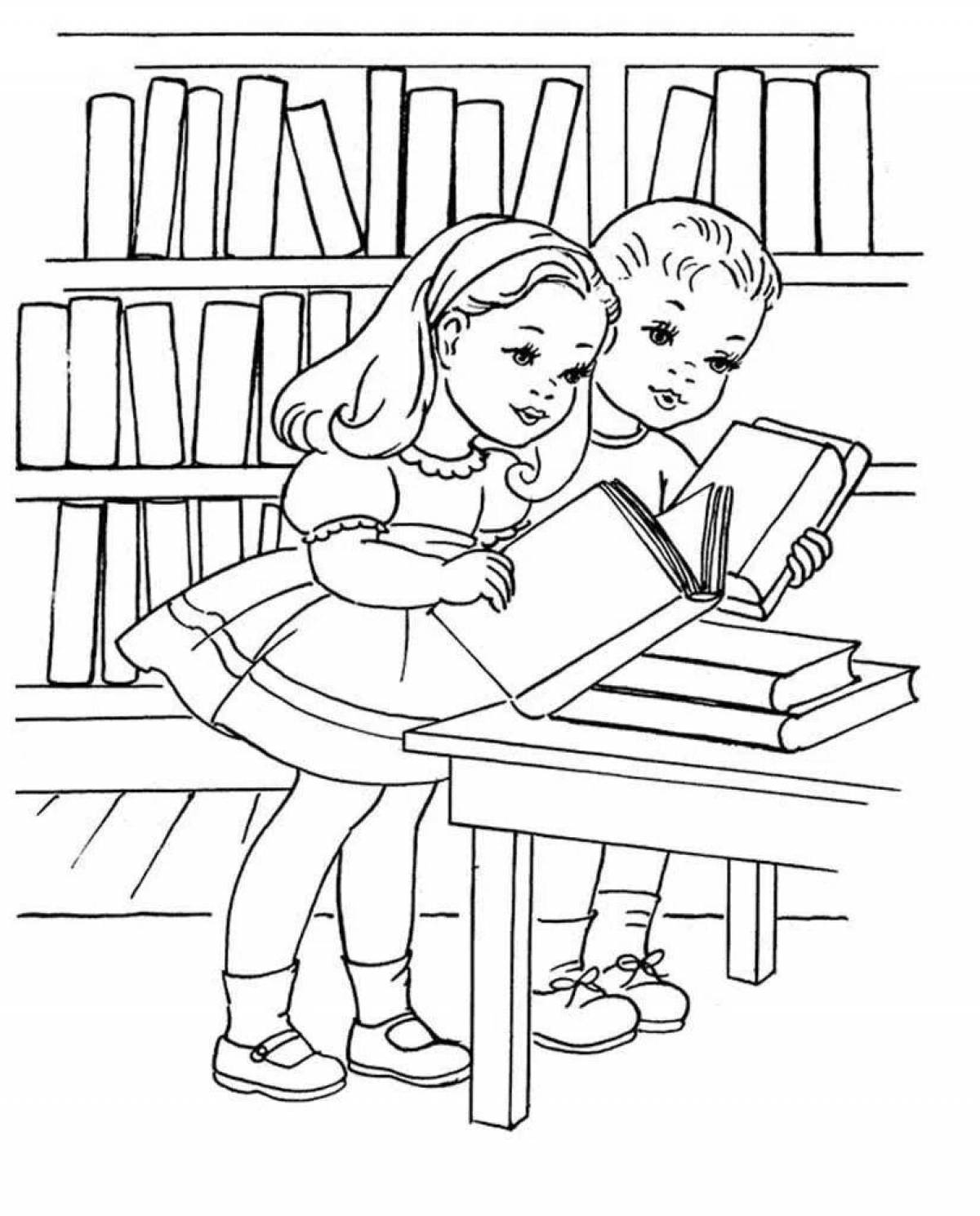 Large library coloring book