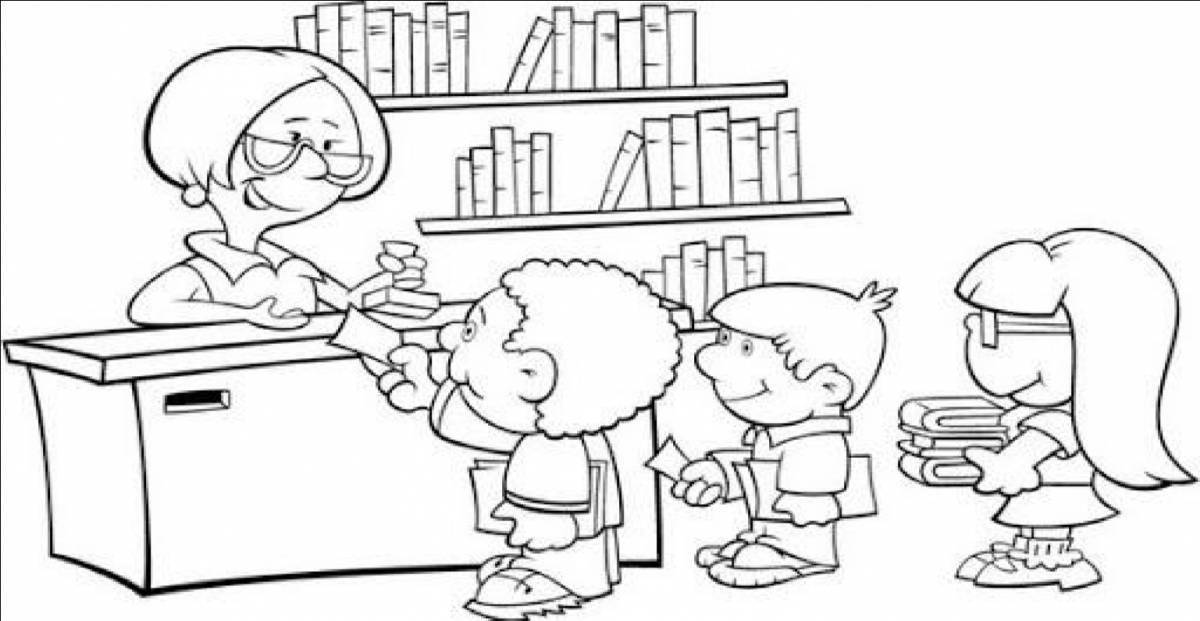 Colorific library coloring page