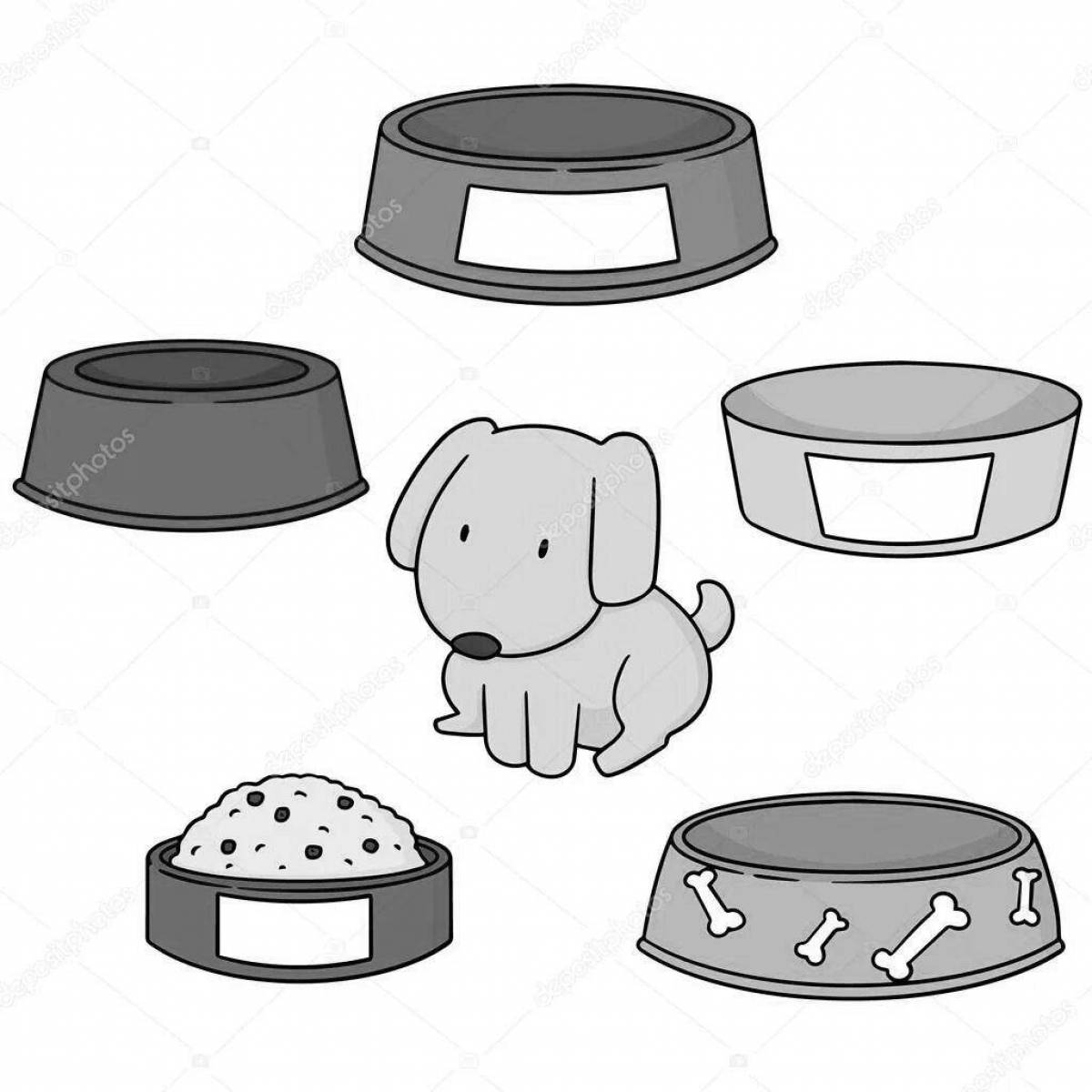 Colouring funny dog ​​bowl