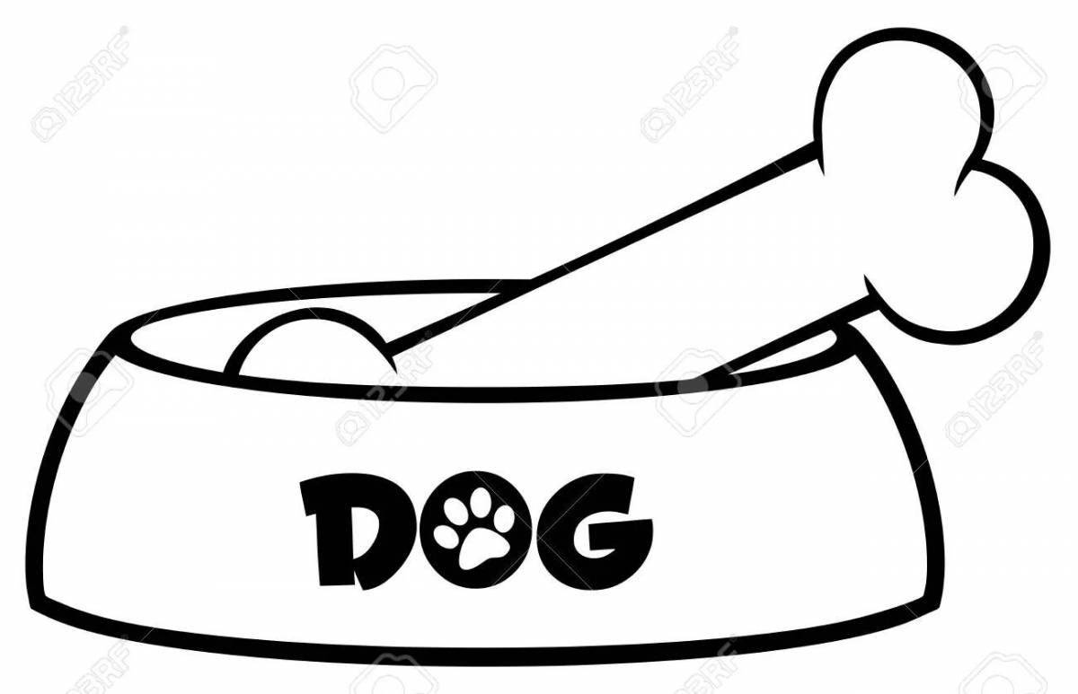 Holiday dog ​​bowl coloring page