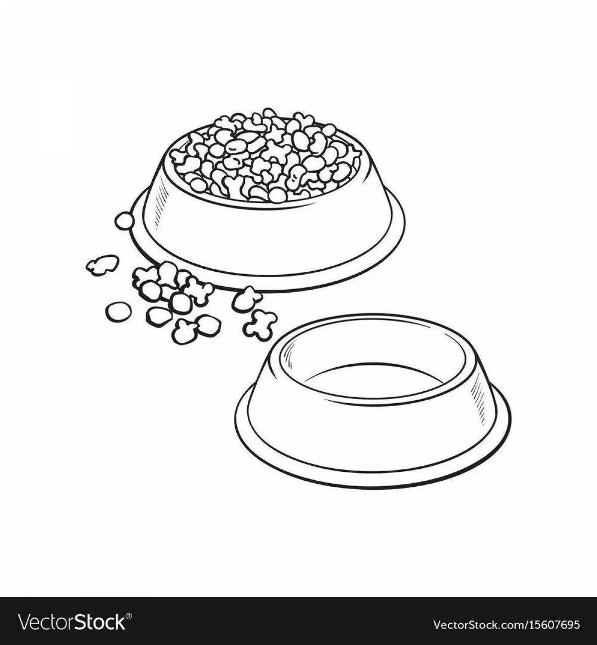 Glitter dog bowl coloring page