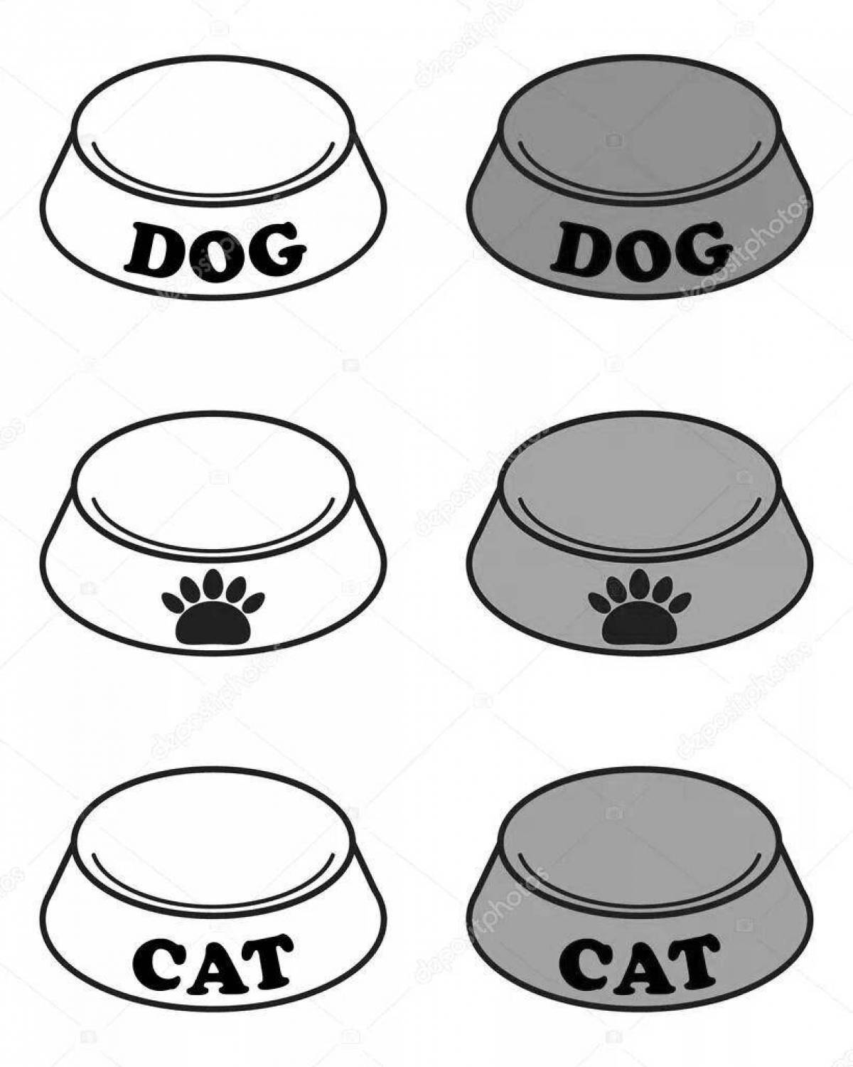 Inviting dog bowl for coloring