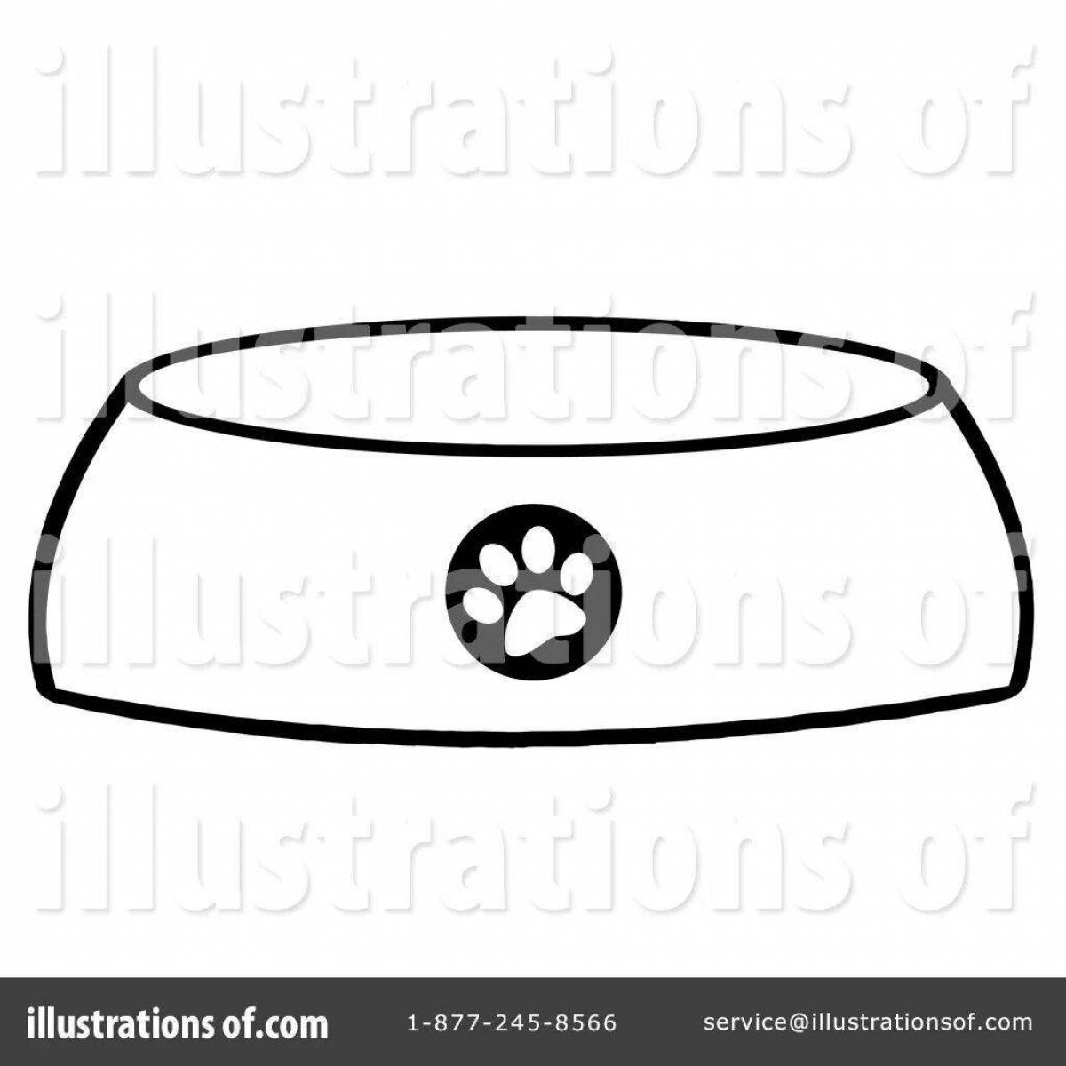 Adorable dog bowl coloring page