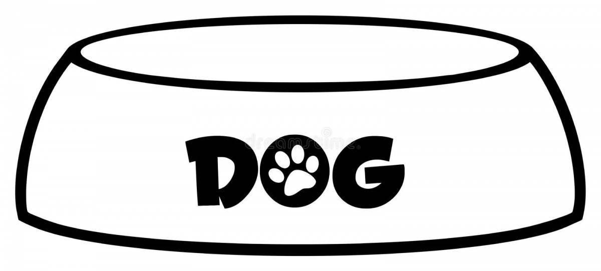 Adorable dog bowl coloring page