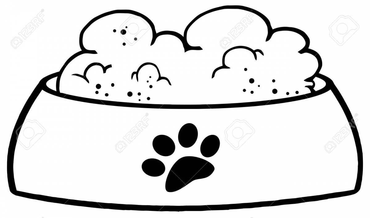 Glamorous dog bowl coloring page