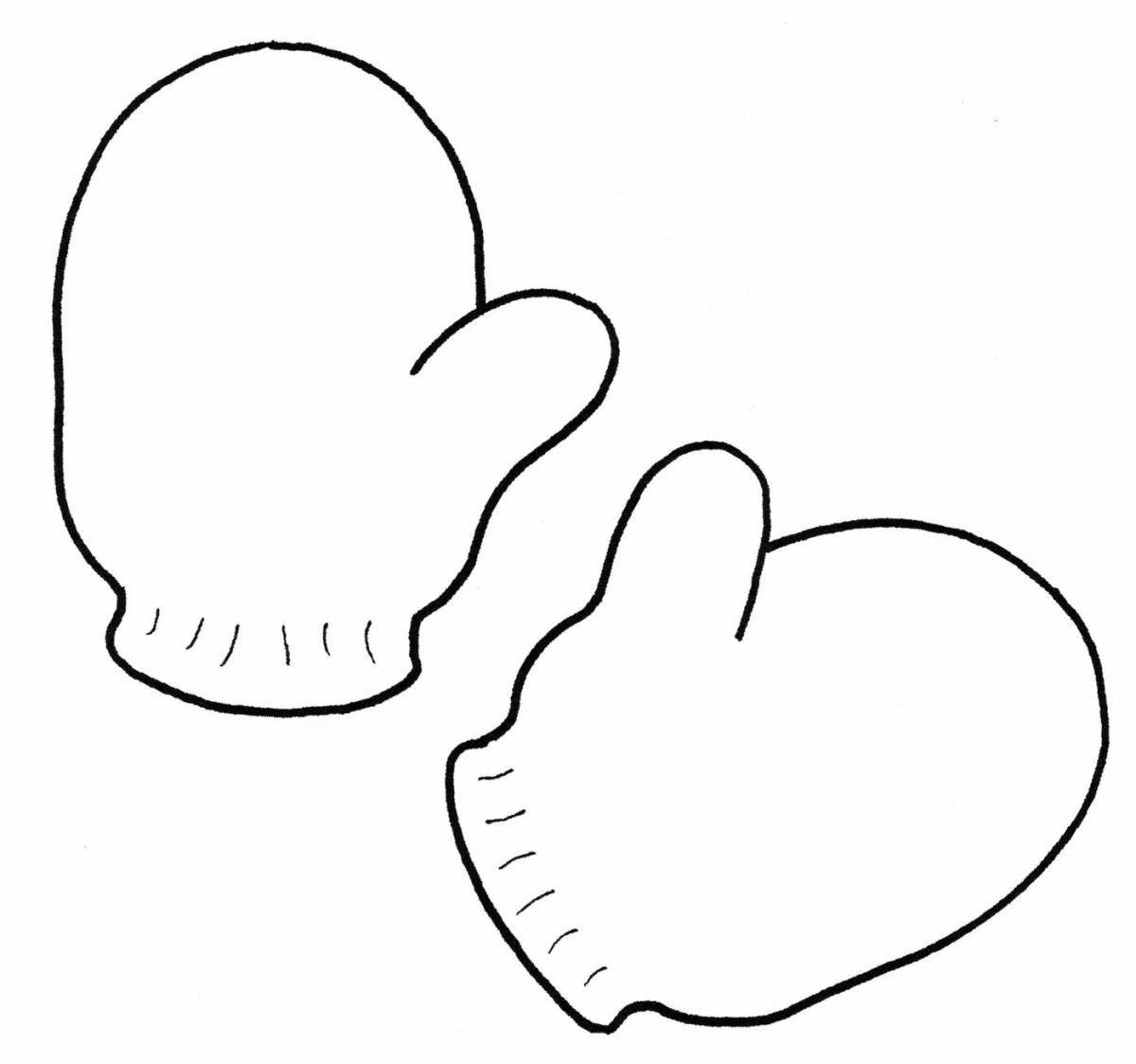 Cute coloring mitten for schoolchildren