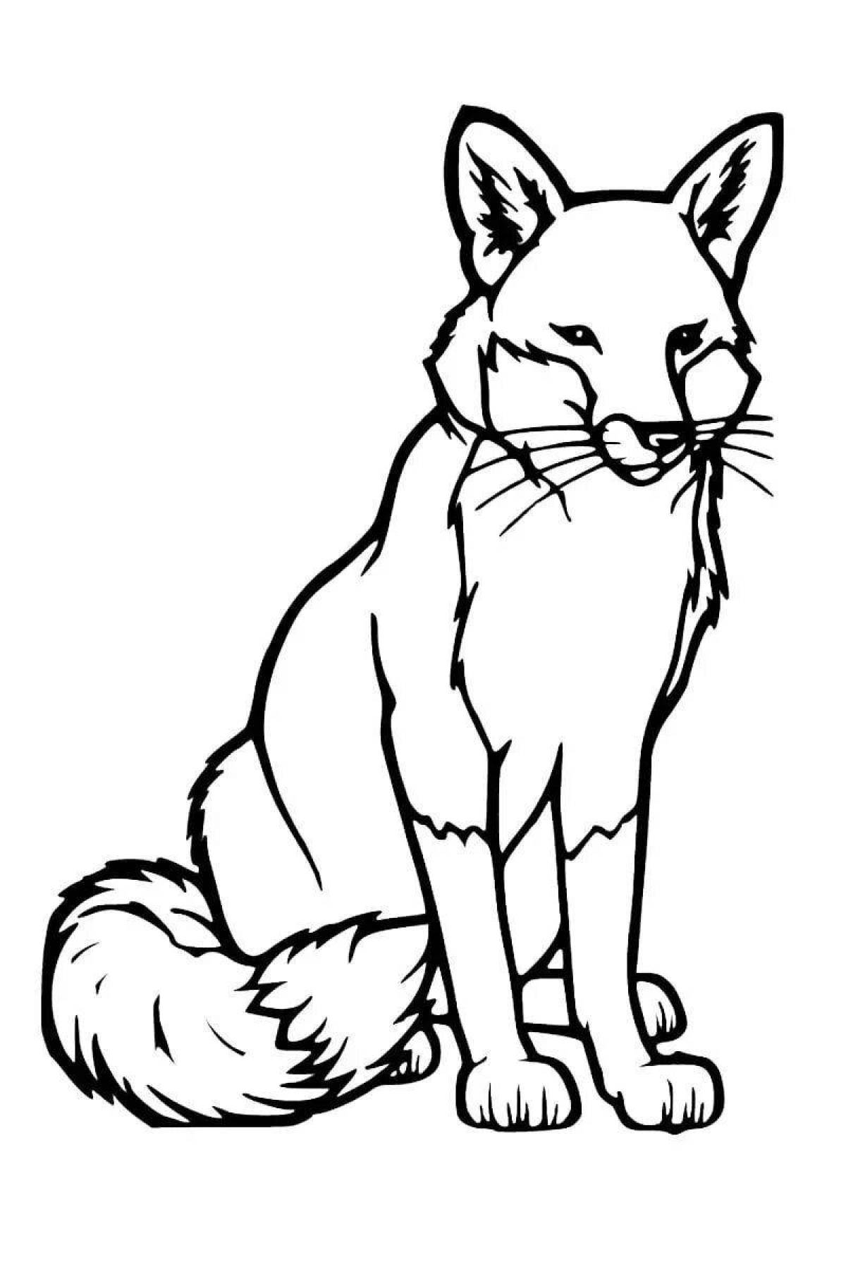 Coloring pages with playful foxes for kids
